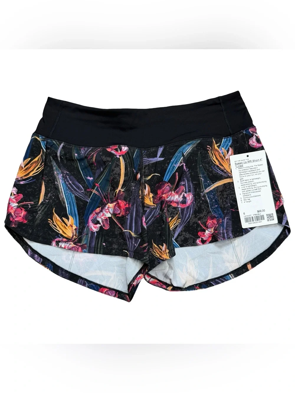Women’s Brand New Lululemon Athletica Speed Up Floral Running Shorts Size 6